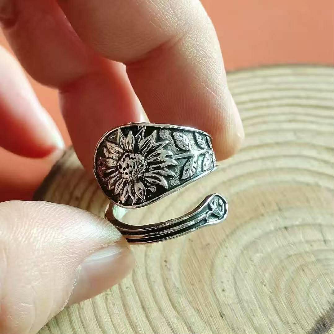 Sunflower Wrap Adjustable Ring | Floral Jewelry Australia