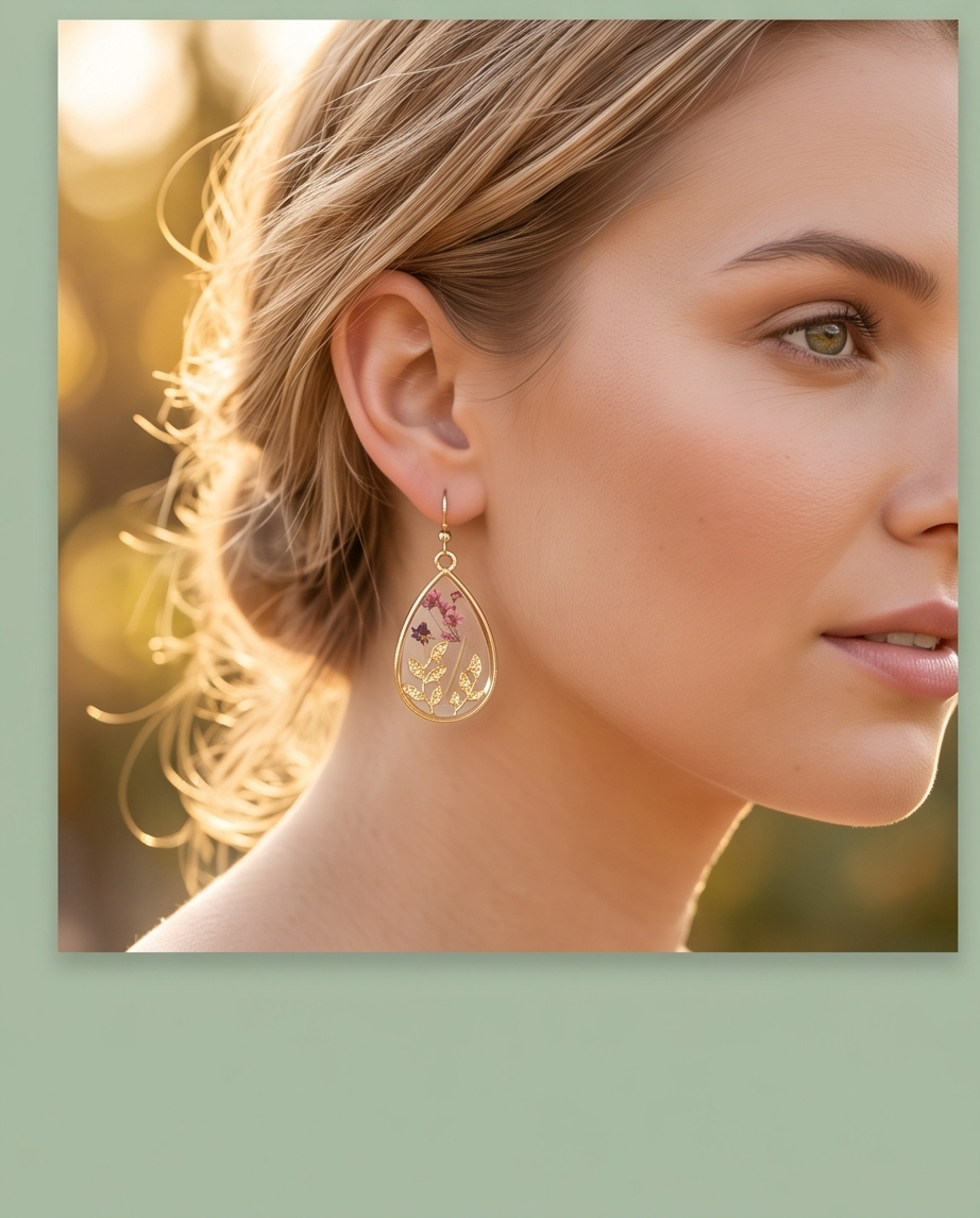 Drop flower resin Earrings