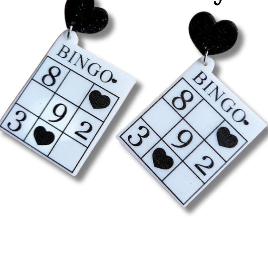 Stainless Steel Bingo Card Earrings Australia