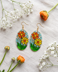 Stain glass flower Earrings