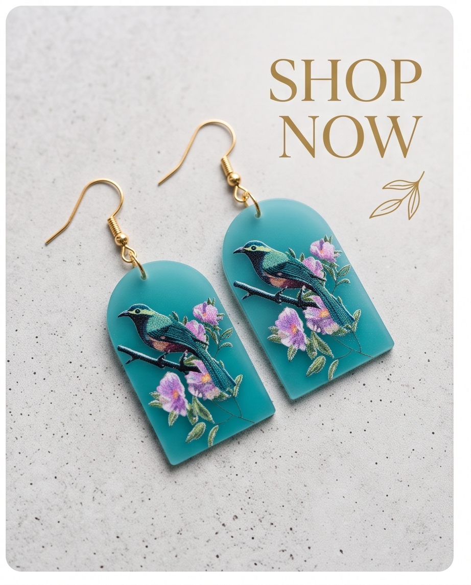 Flower and bird arch Earrings