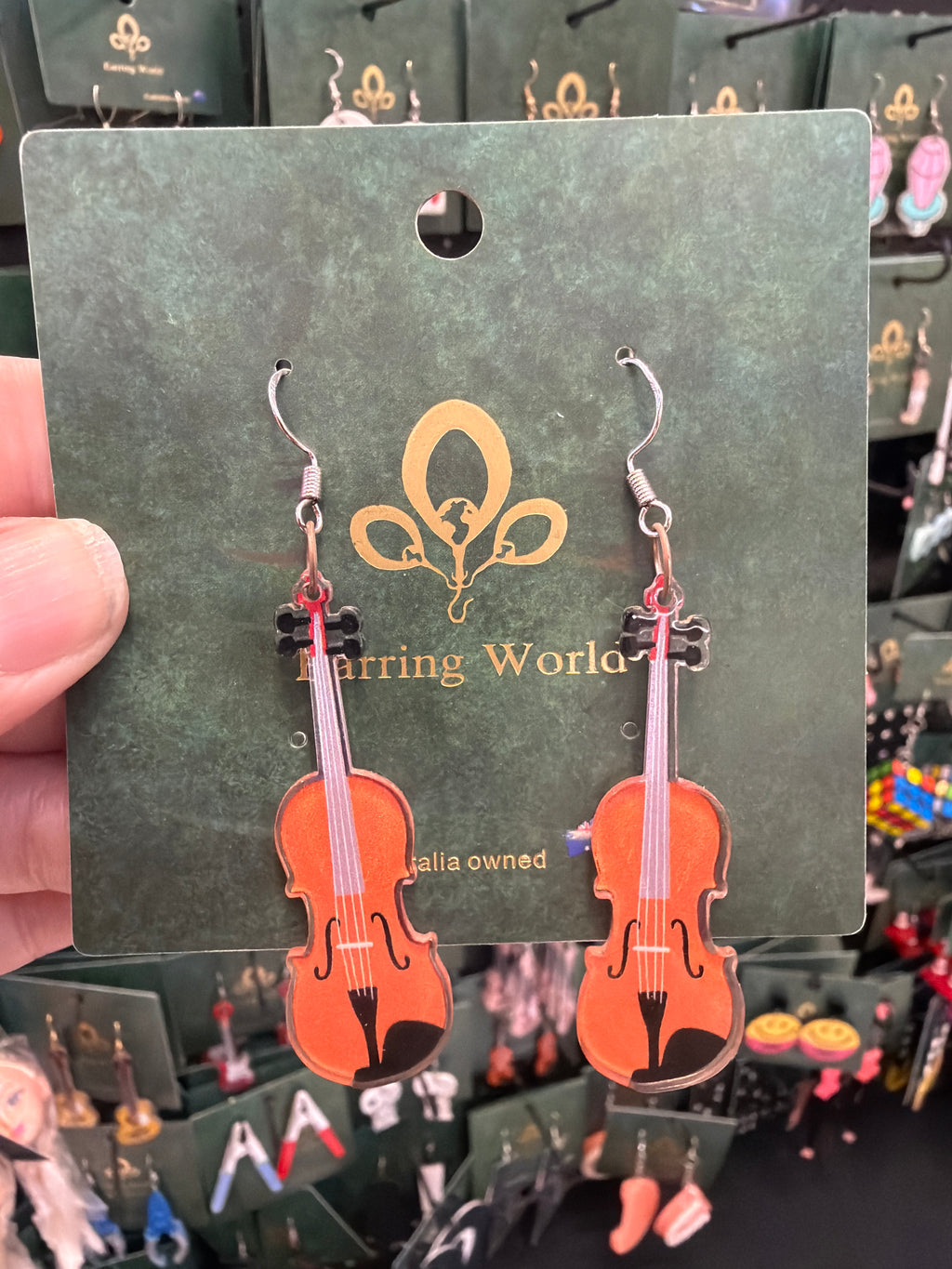 Stainless Steel Viola/Violin Earrings Australia