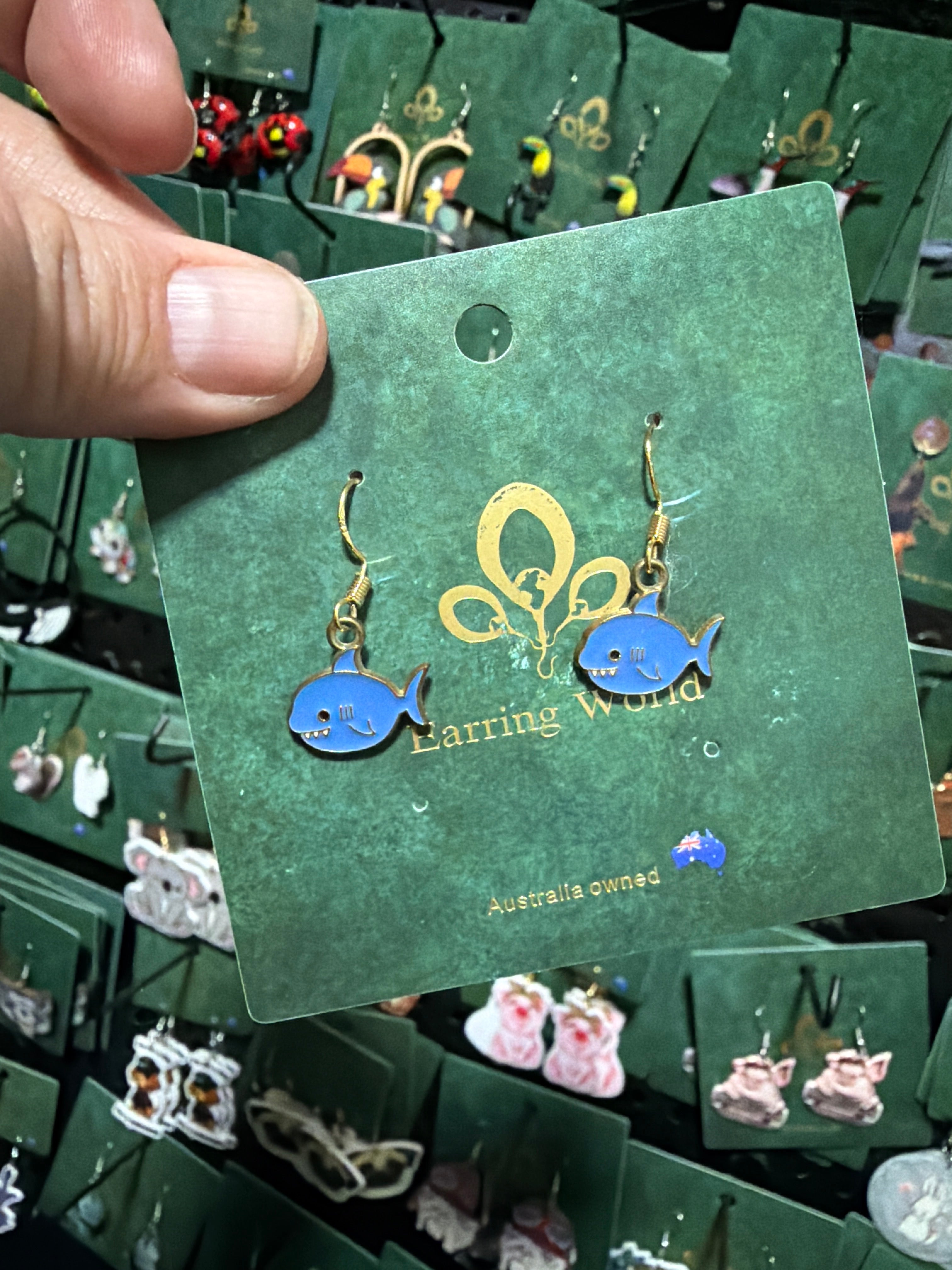 Stainless Steel  Little Blue Fish Earrings Australia