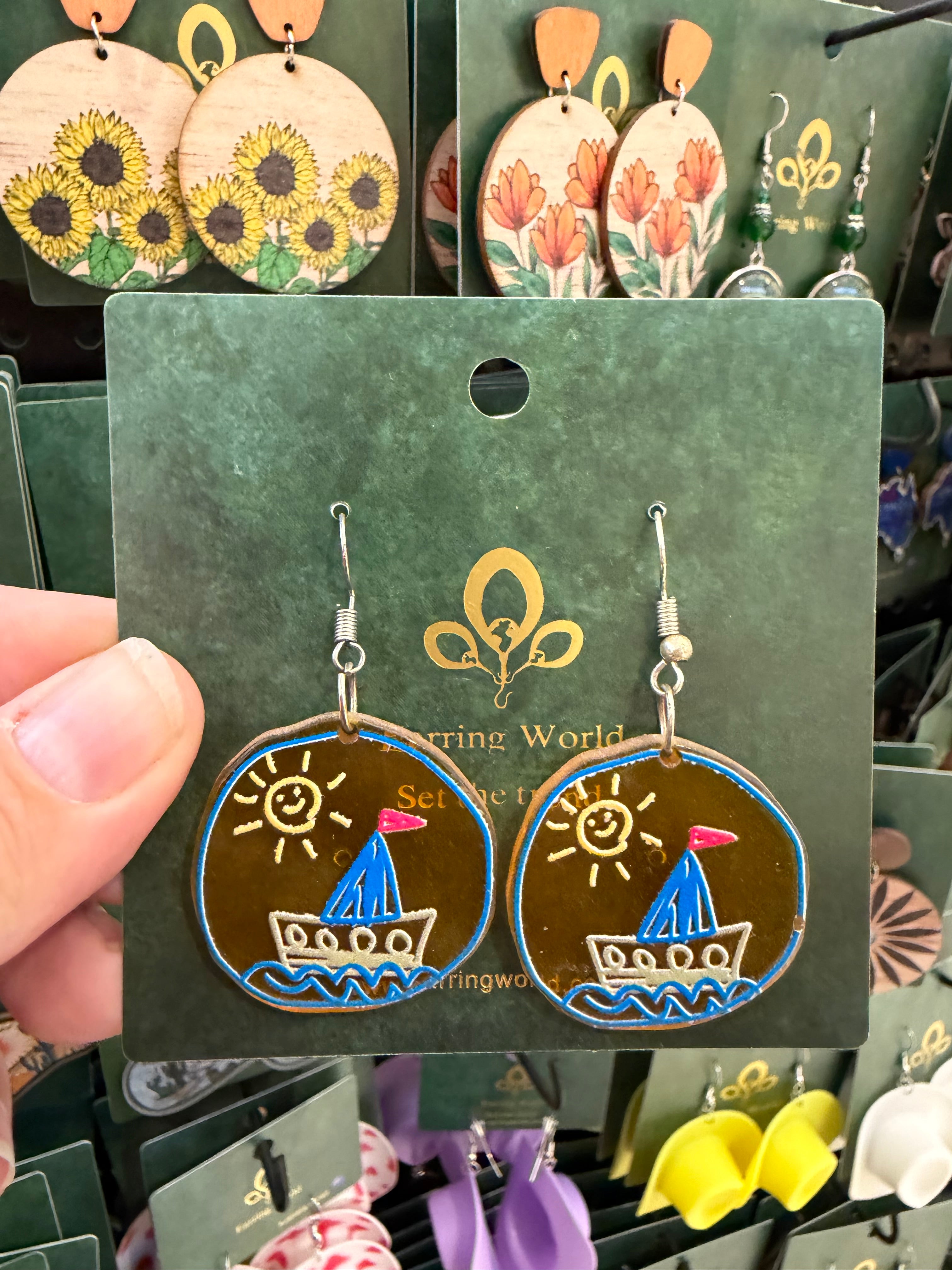 Stainless Steel Acrylic Boat in the water Earrings Australia