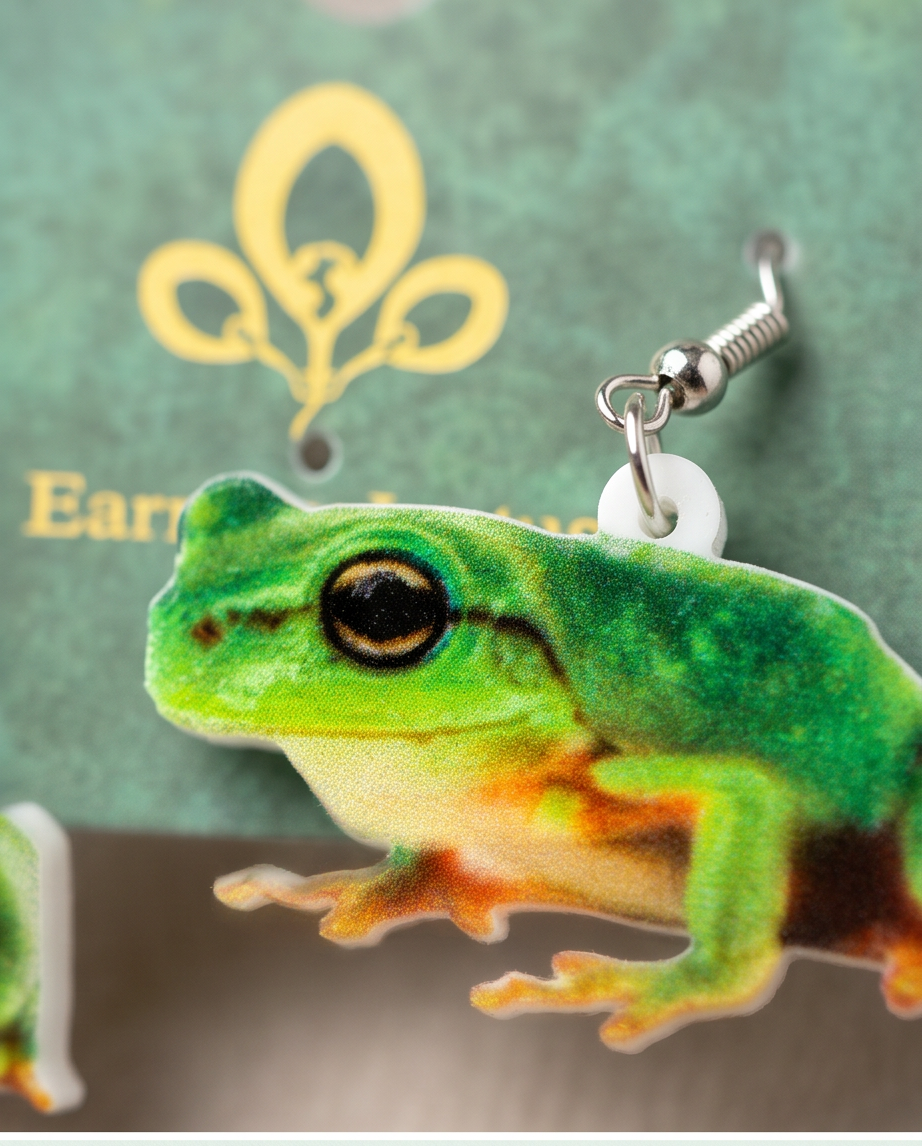 Real Frog Earrings