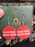 Stainless Steel Wooden F fear drink beer Earrings Australia