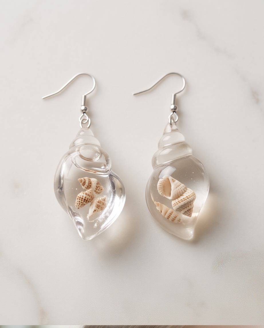 Clear sea shell Earrings