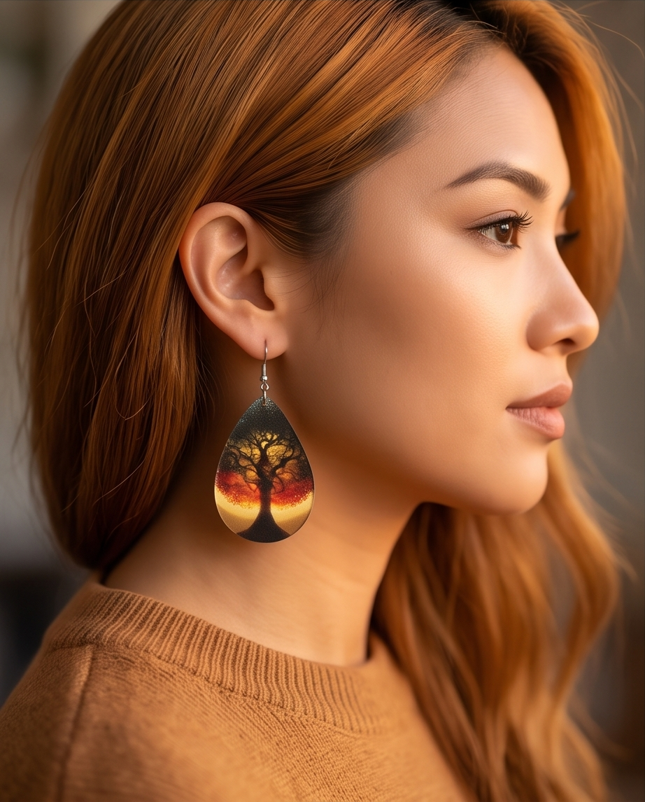 Tree drop Earrings