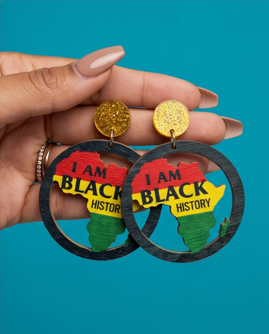 Hypoallergenic Stainless Steel Black History Earrings Australia