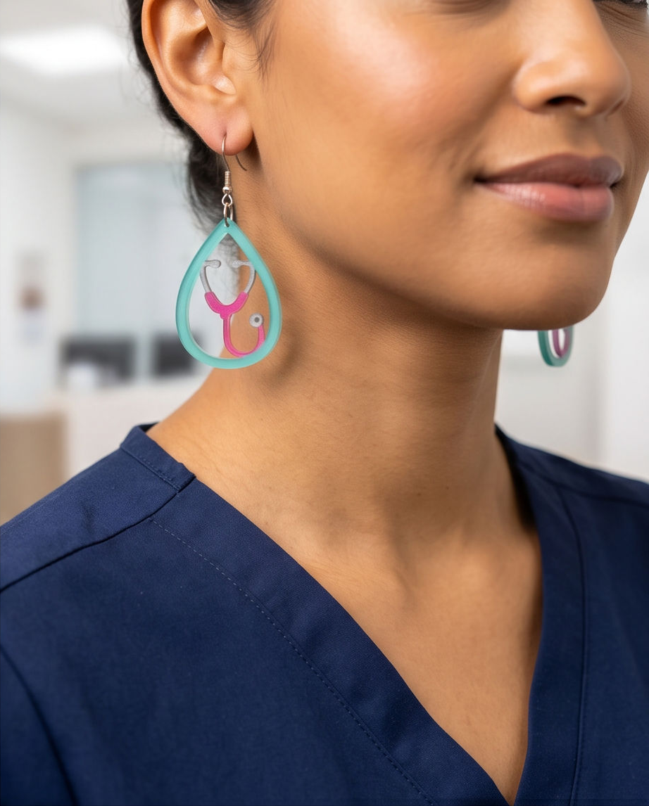 Hypoallergenic Sterling Silver Stethoscope Earrings Australia