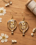 Hot air balloon flower resin Earrings