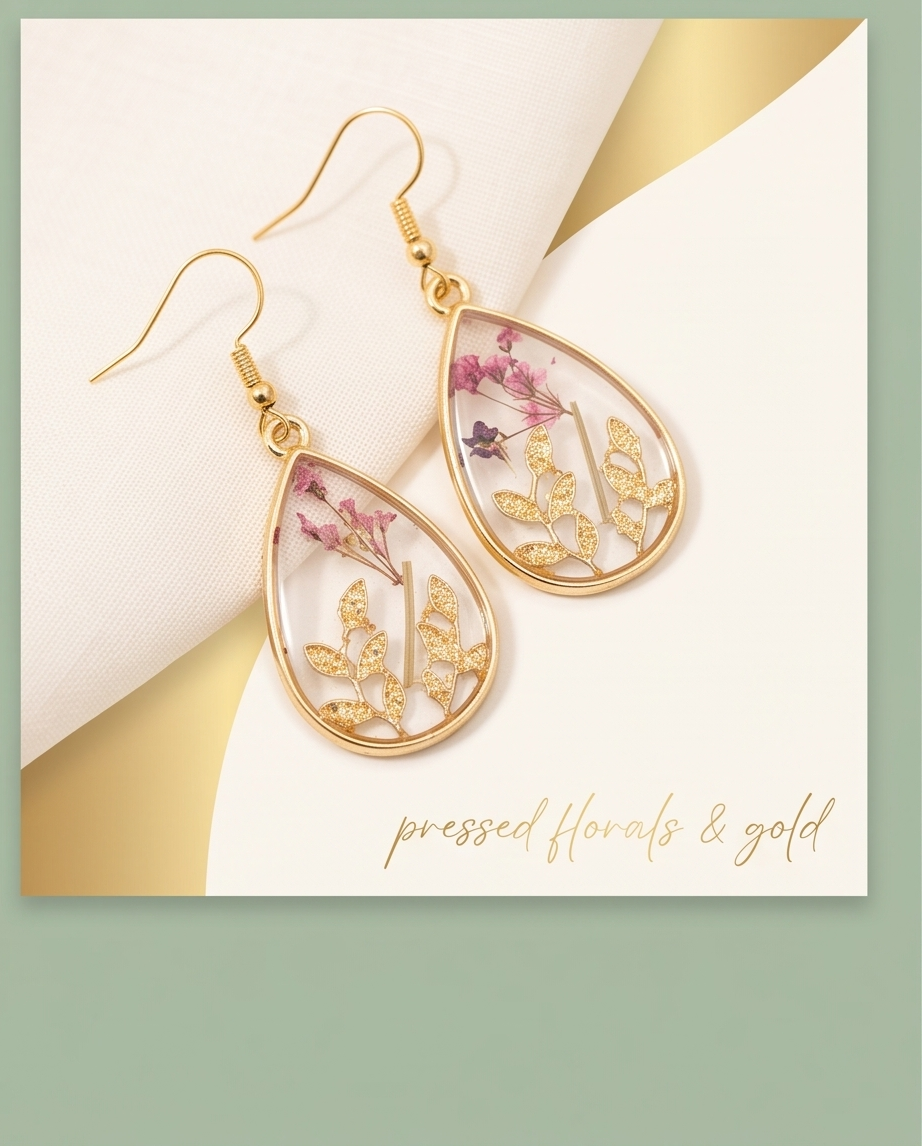 Drop flower resin Earrings