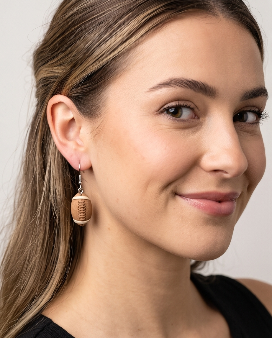 Hypoallergenic Stainless Steel Football Earrings Australia