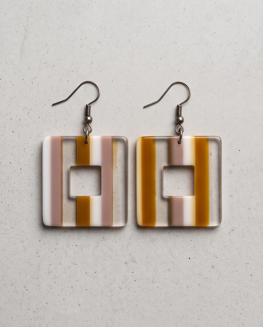 Square striped Earrings