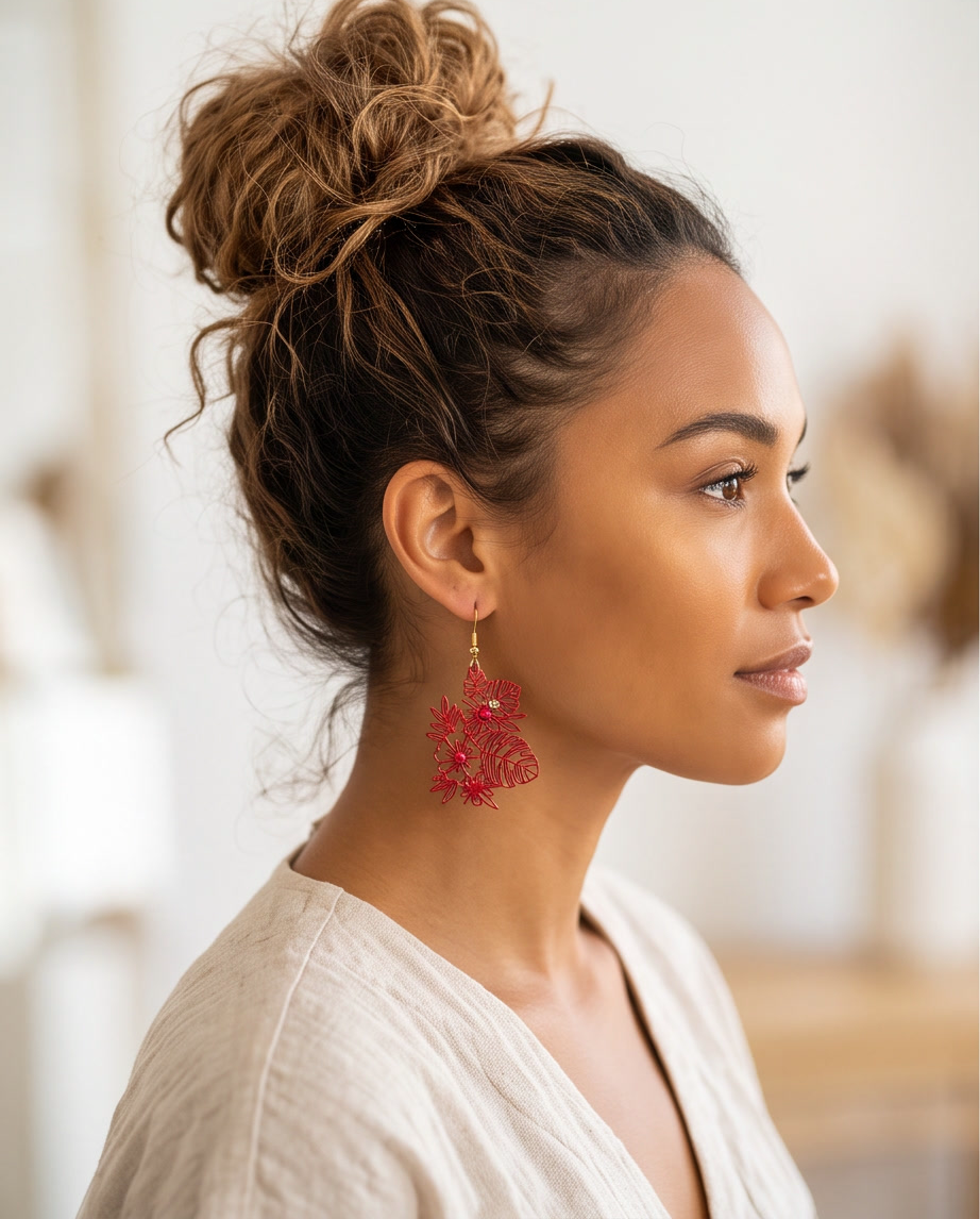 Metal Flower Earrings