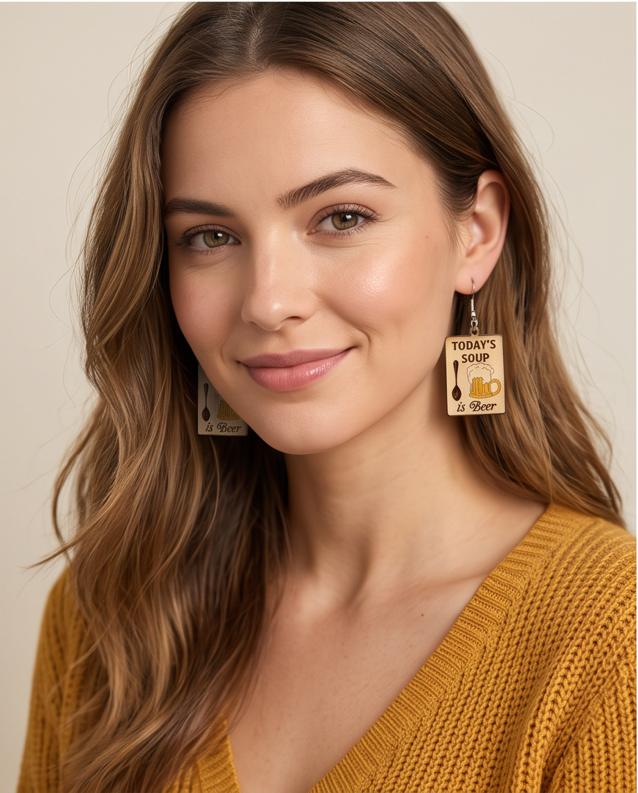 Today’s soup is beer Earrings