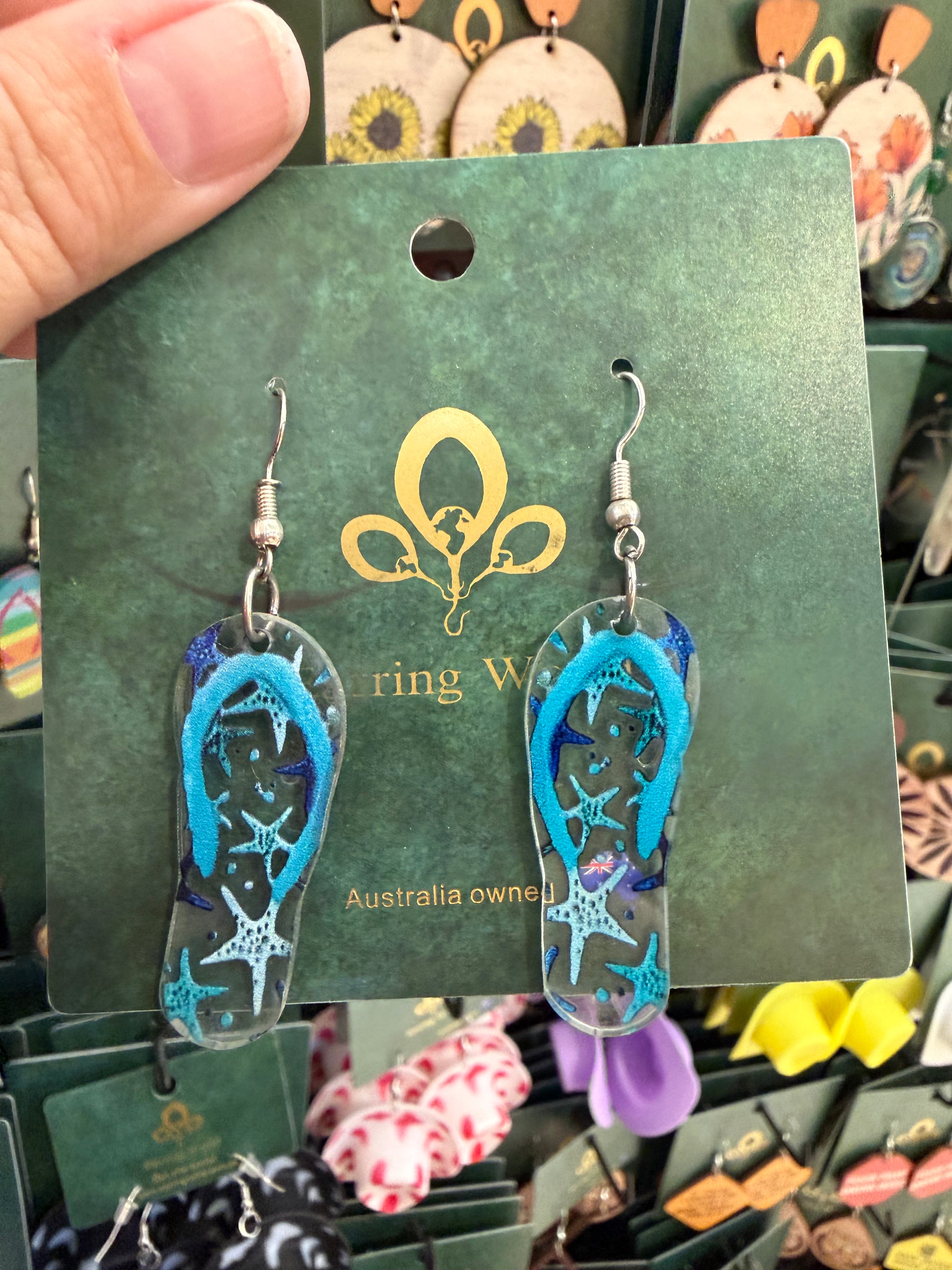 Stainless Steel Acrylic Thong/ Flip Flop Earrings Australia