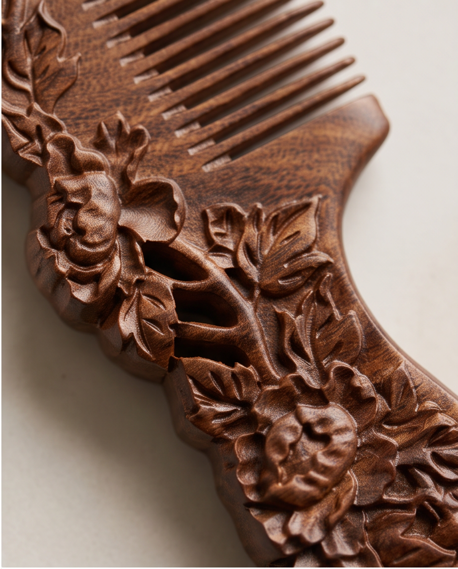 Sandalwood Flower brush comb