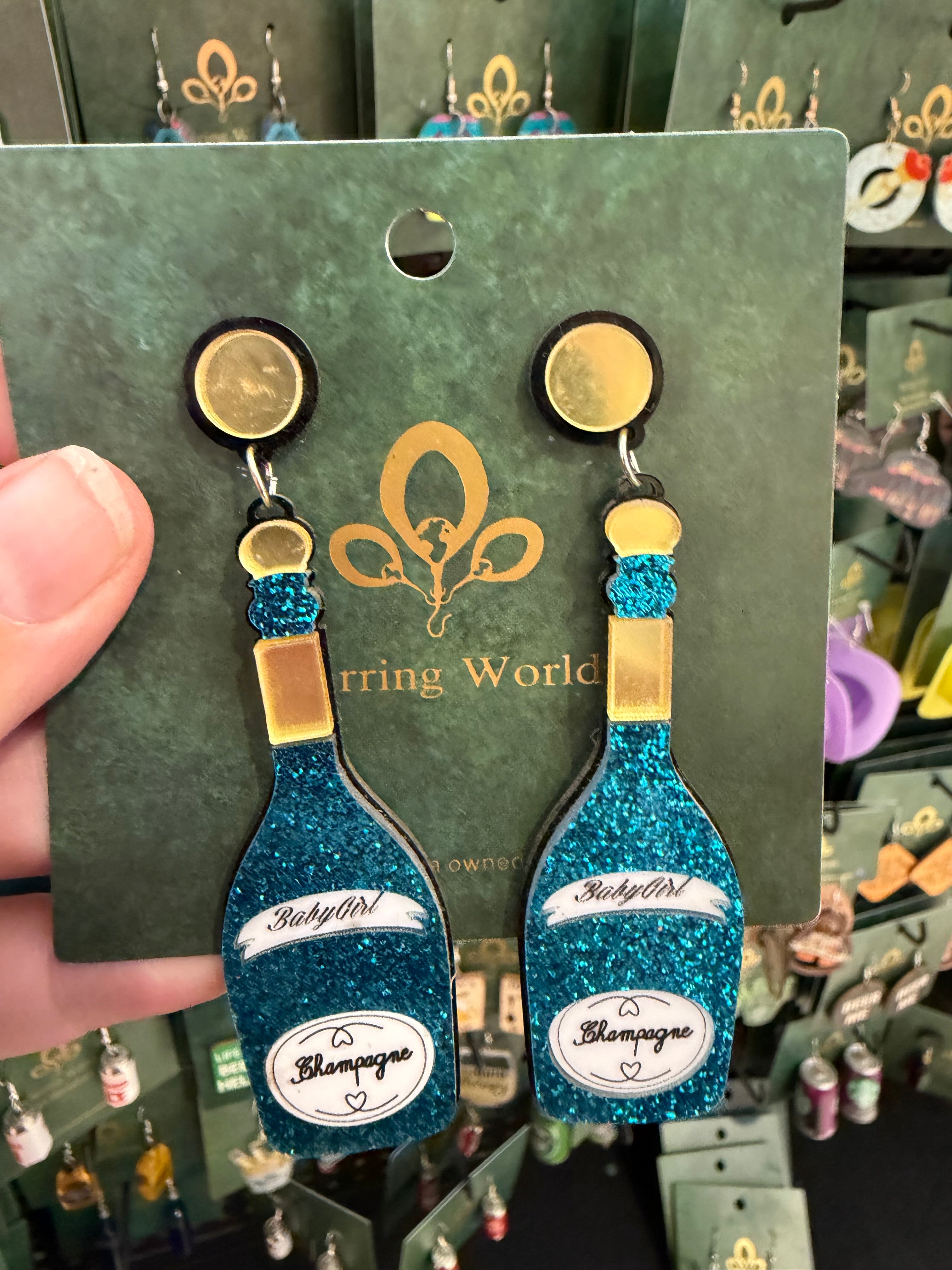 Stainless Steel Acrylic Champagne Bottle Earrings Australia