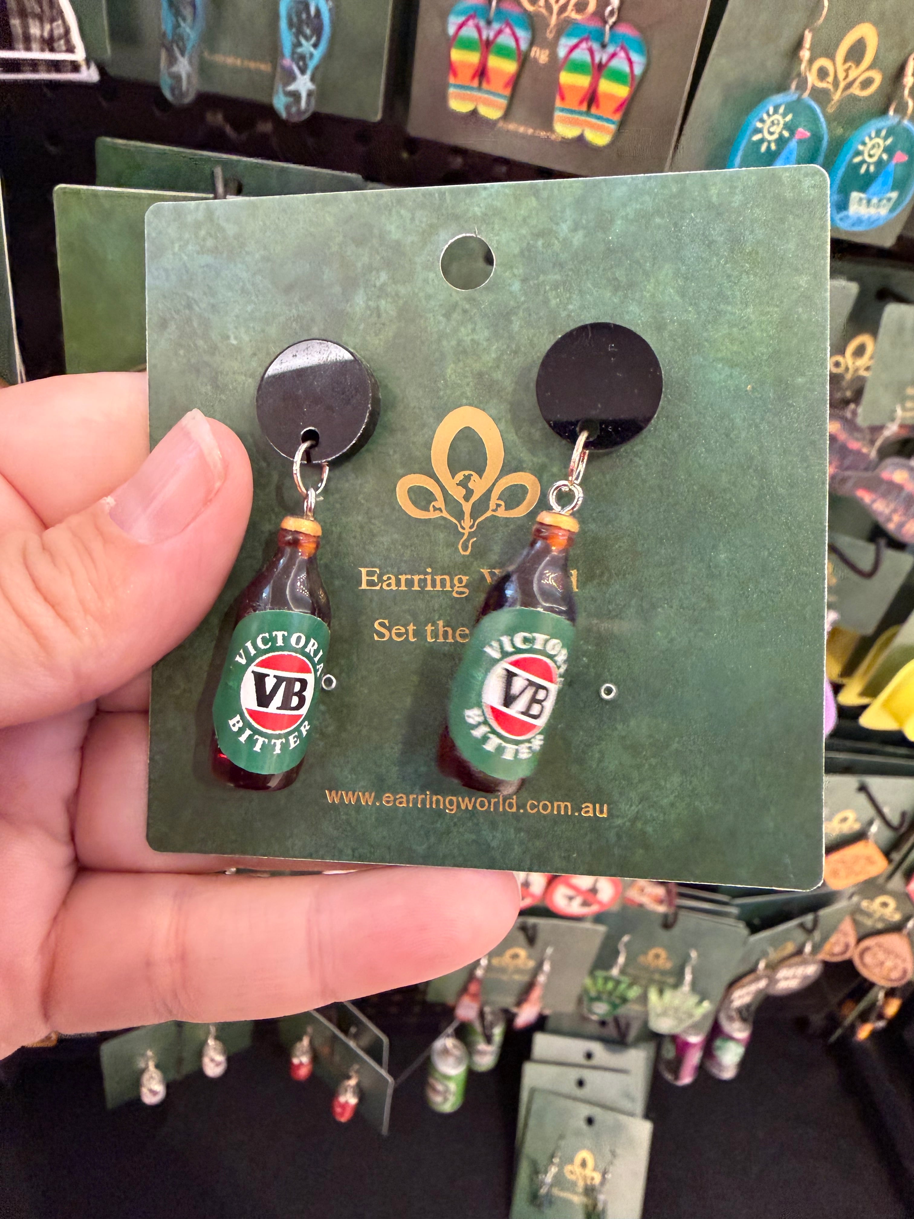 Stainless Steel VB Bottle Earrings Australia
