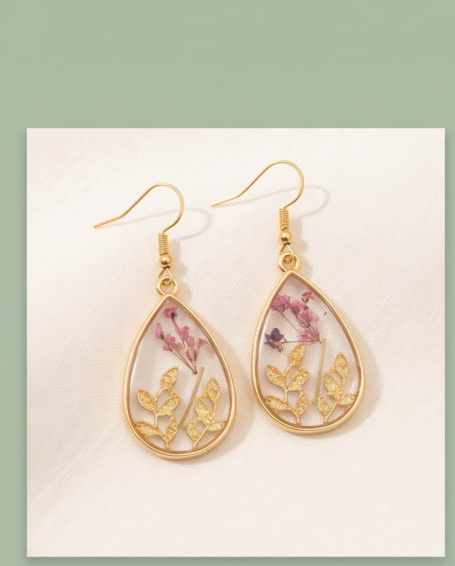 Drop flower resin Earrings