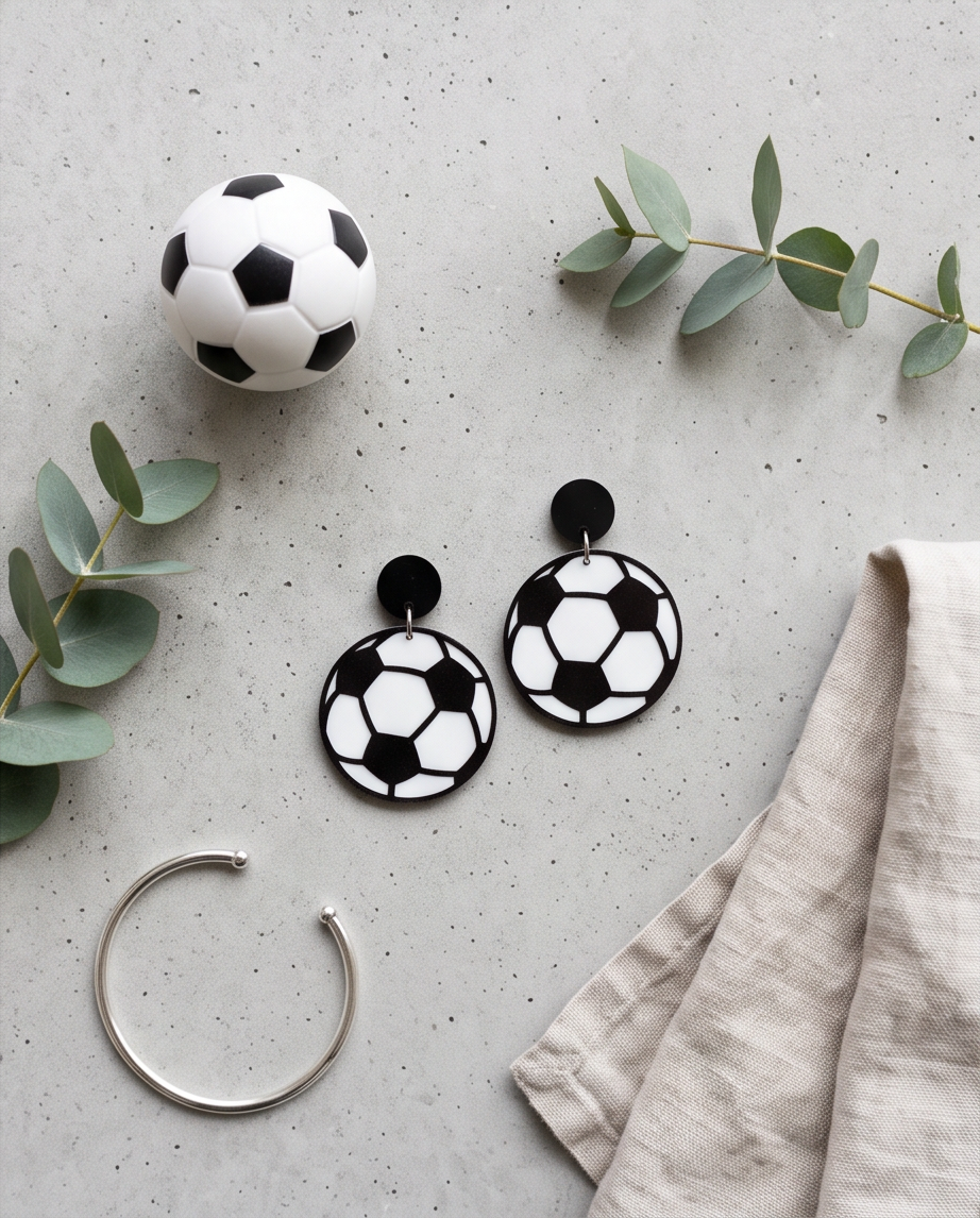 Hypoallergenic Stainless Steel Soccer Earrings Australia