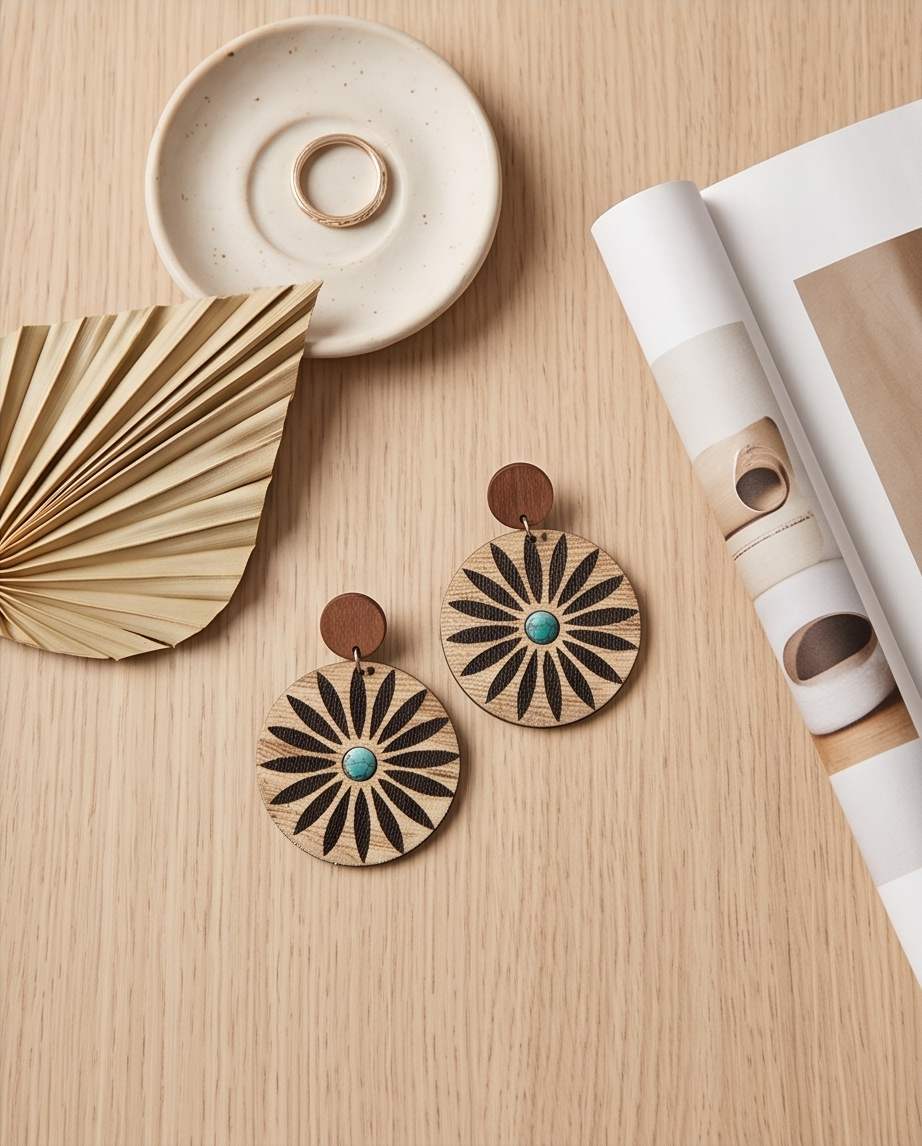 Flower style circle Earrings