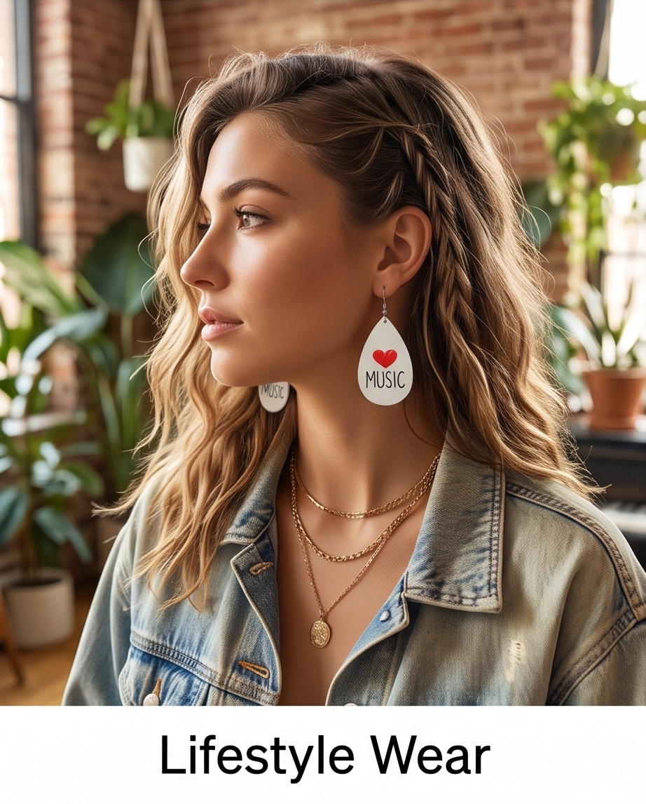 Hypoallergenic Stainless Steel Music Rock Earrings Australia