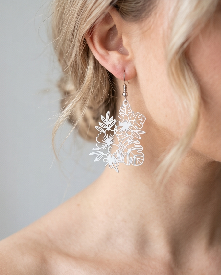 Metal Flower Earrings