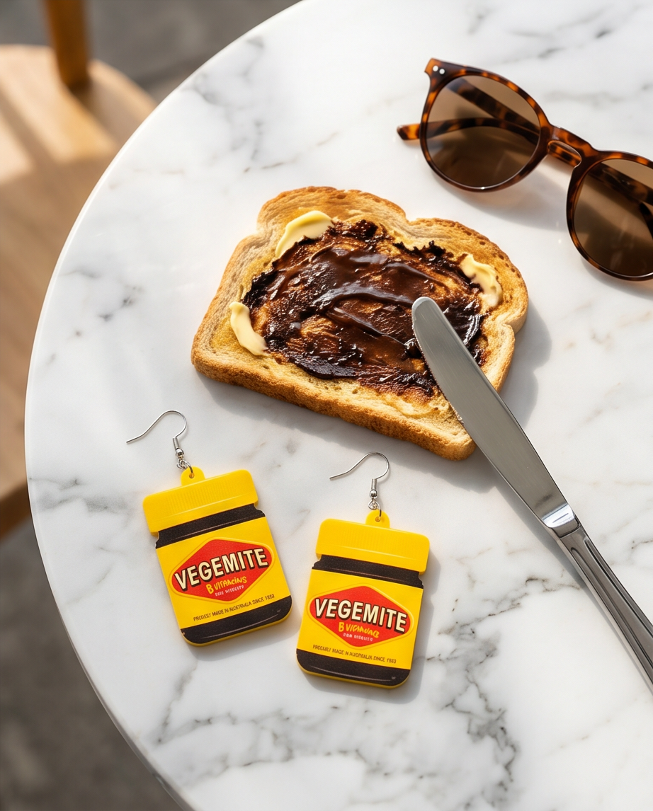 Hypoallergenic Stainless Steel Vegemite Earrings Australia