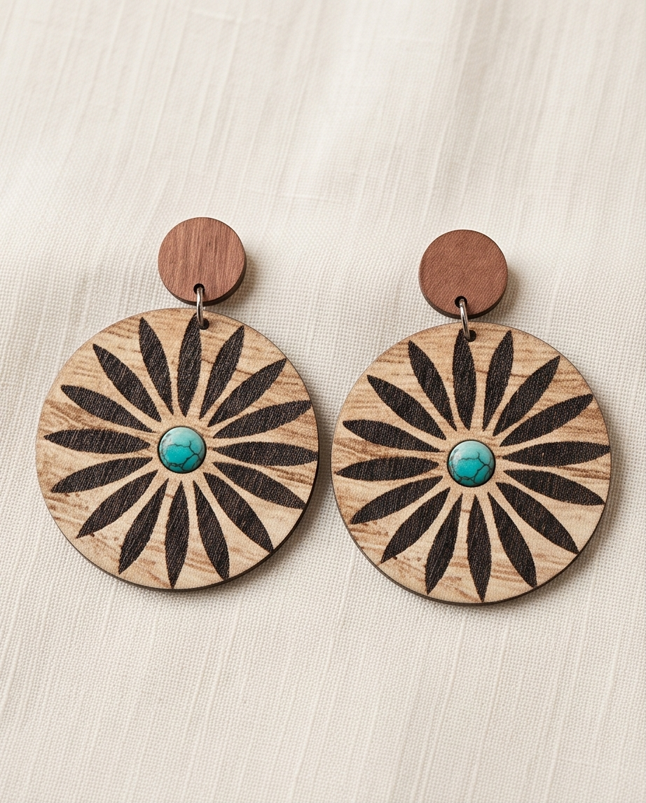 Flower style circle Earrings