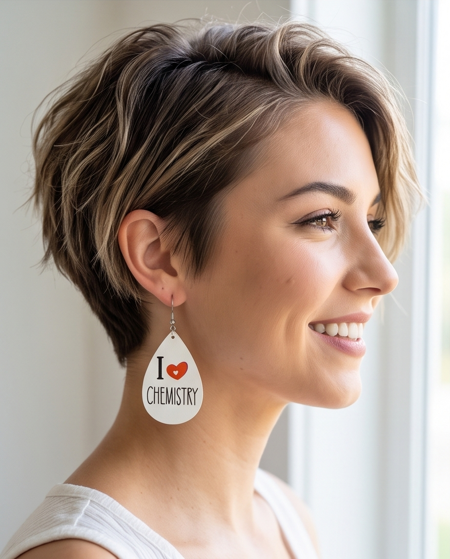 Hypoallergenic Stainless Steel I love Chemistry Earrings Australia