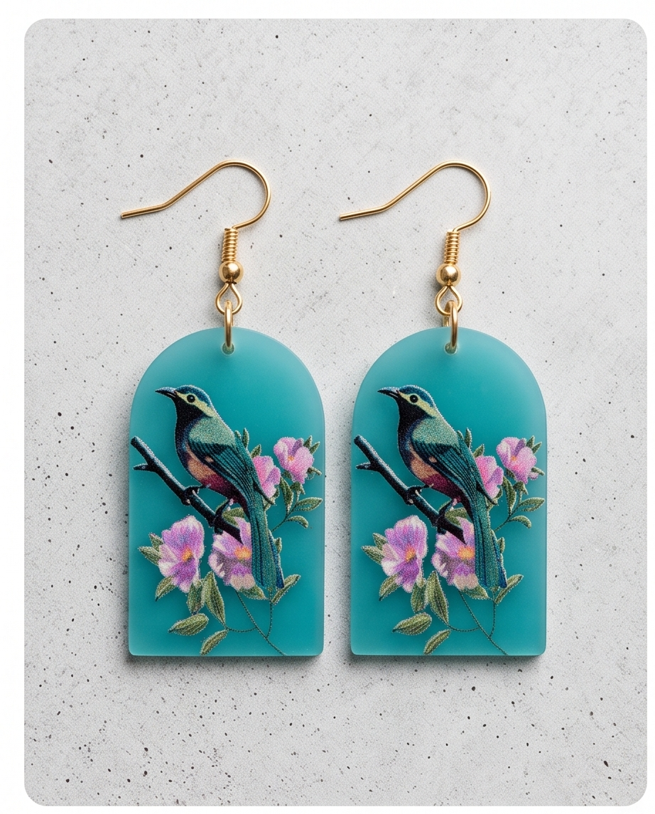 Flower and bird arch Earrings