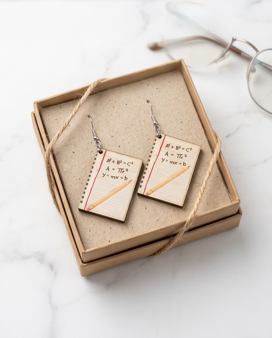 Hypoallergenic Stainless Steel Maths book Earrings Australia