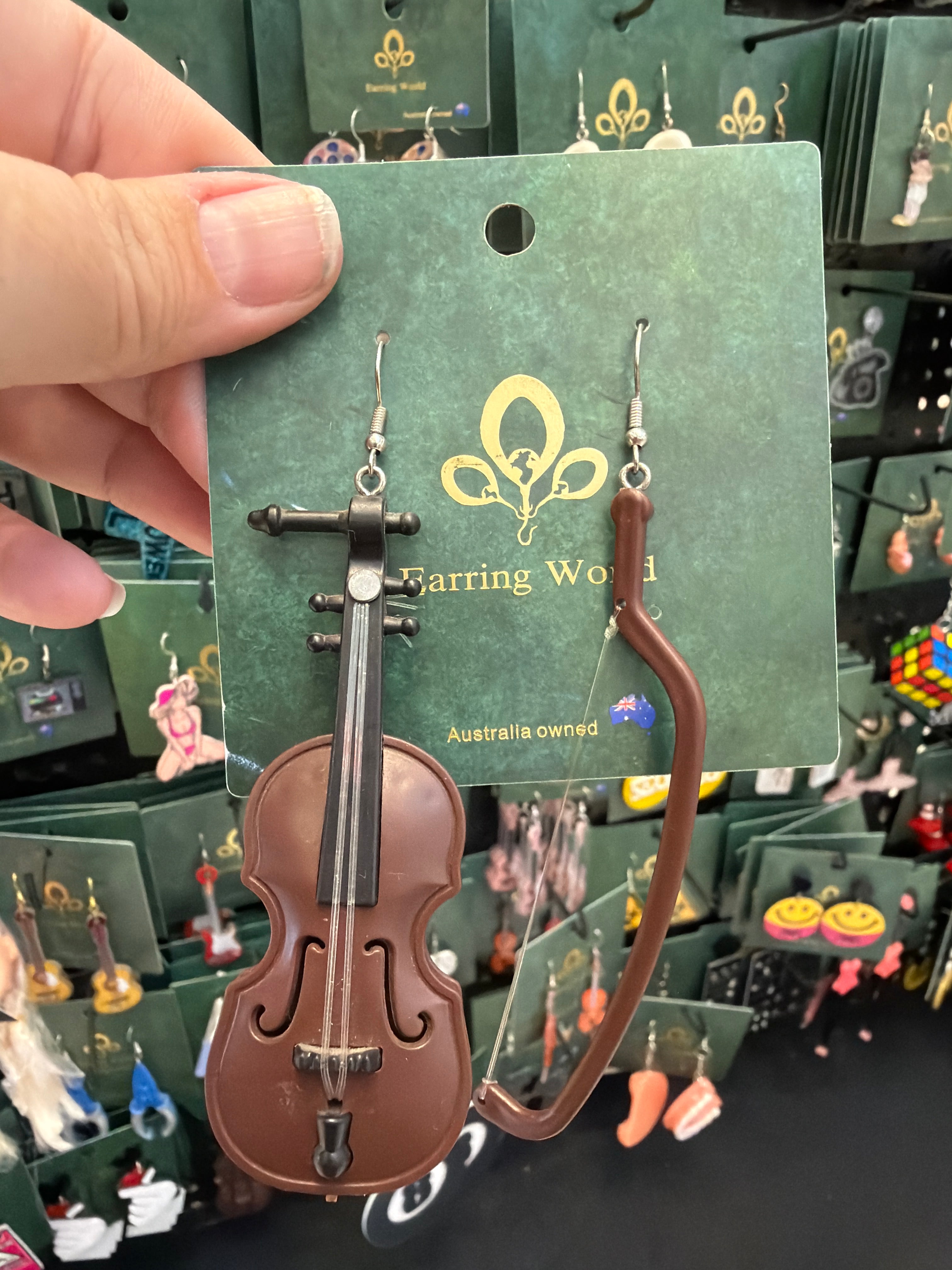 Stainless Steel Viola/Violin Earrings Australia