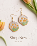 Marble yellow Tulip Earrings