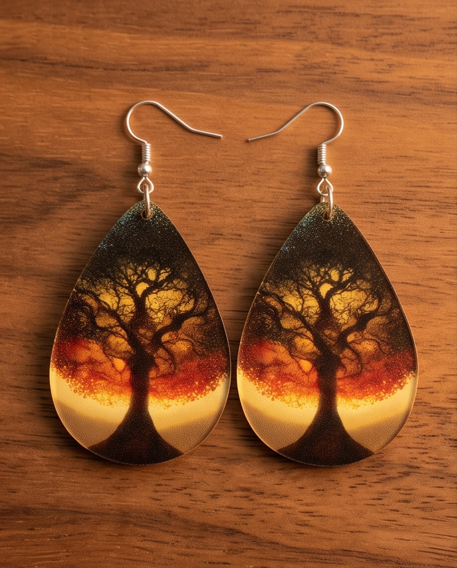 Tree drop Earrings