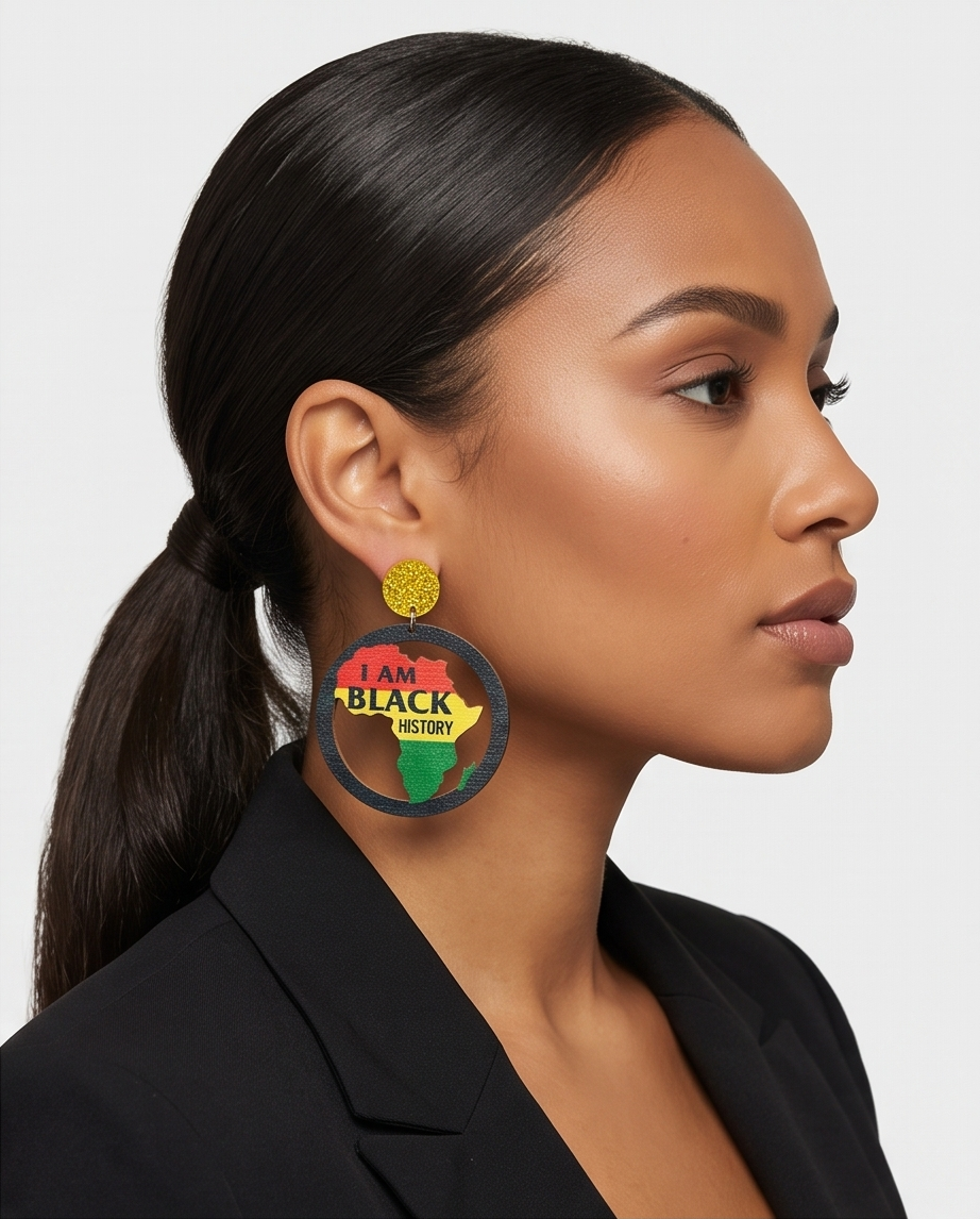Hypoallergenic Stainless Steel Black History Earrings Australia