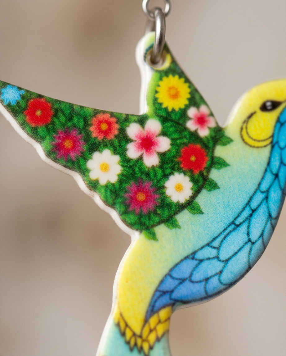 Flower Hummingbird Earrings