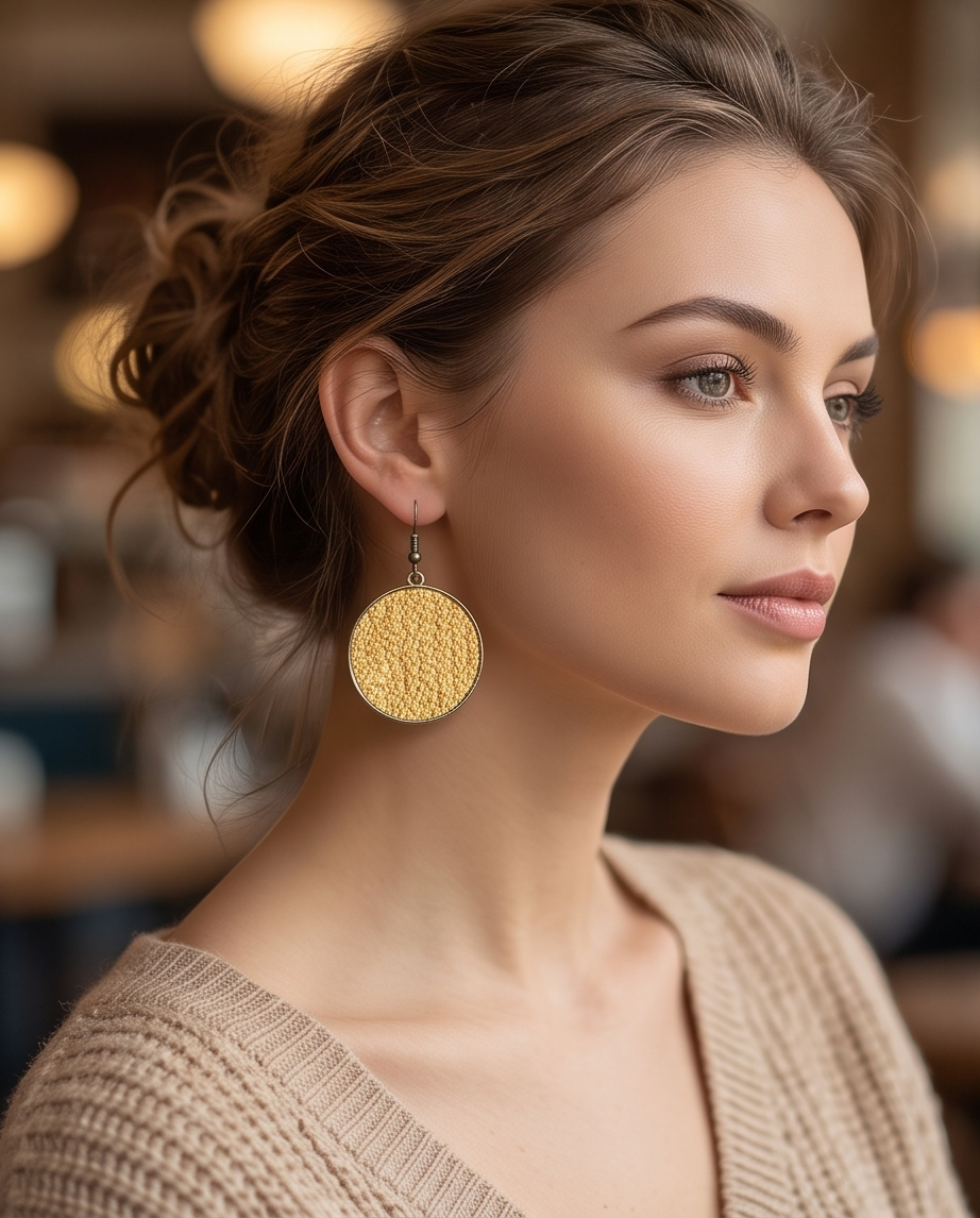 Round cork Earrings