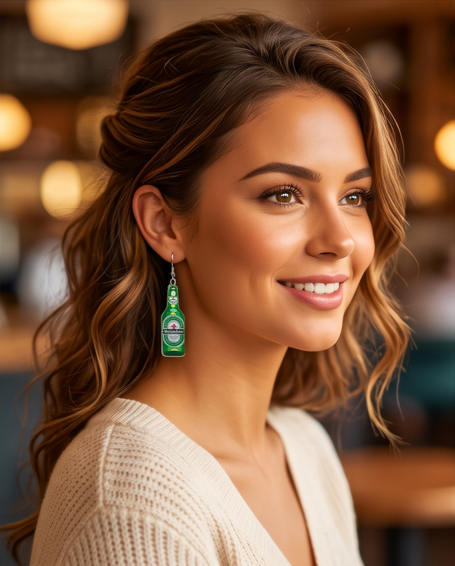 Heineken Beer Earrings