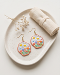 Marble rainbow Tulip Earrings