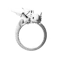 Stainless Steel Dragon Wrap Adjustable Ring | Gothic Fantasy Jewelry Australia