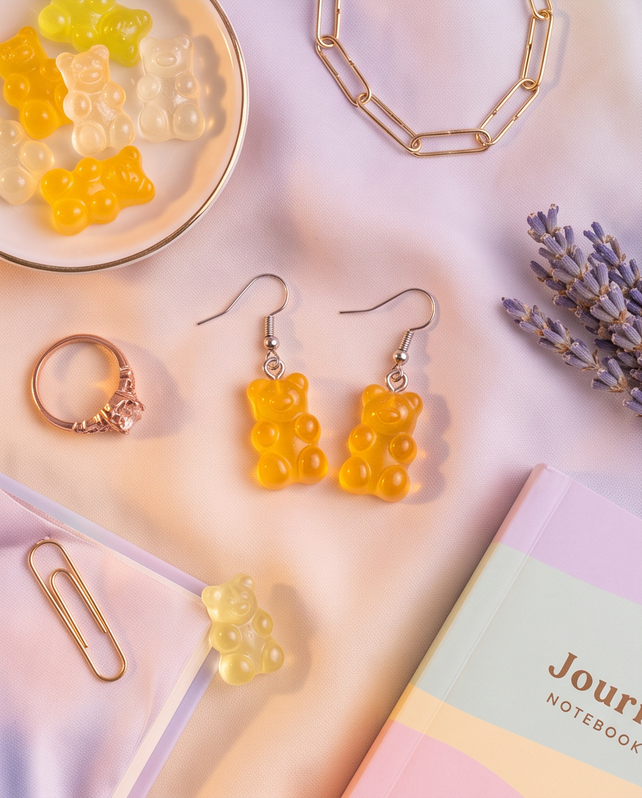 Hypoallergenic Stainless Steel Acrylic gummy bear Earrings Australia