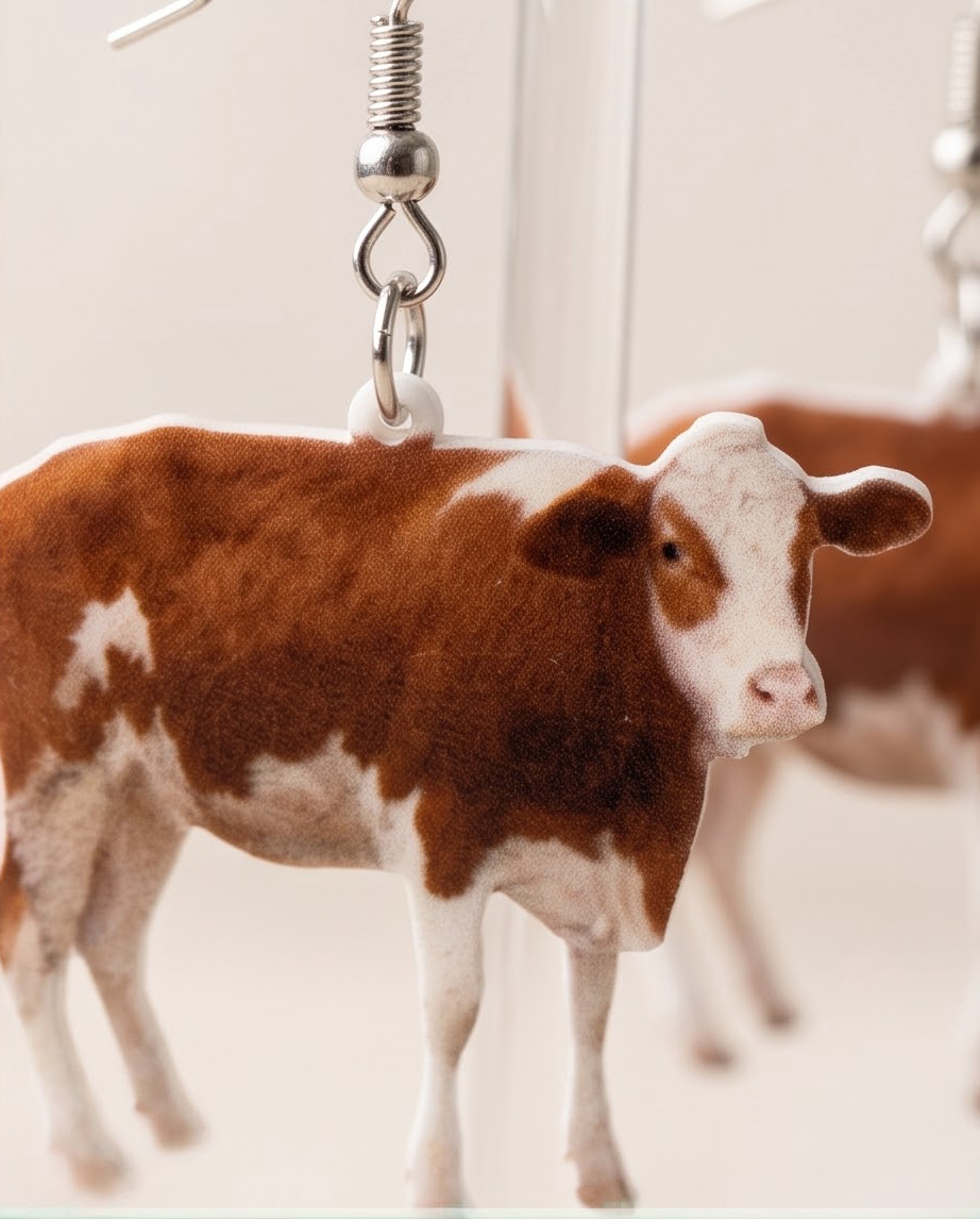Small Whole Cow Earrings