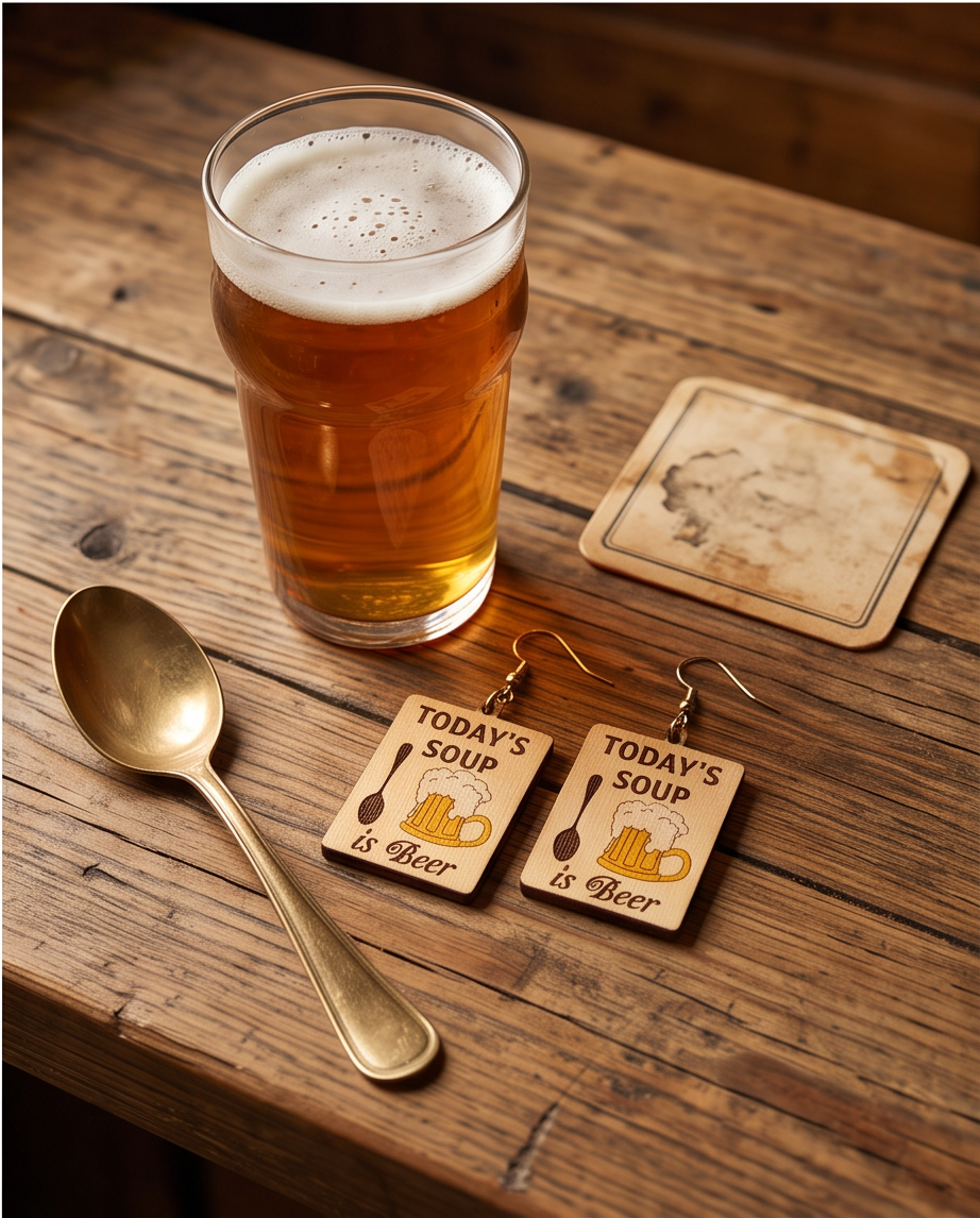 Today’s soup is beer Earrings