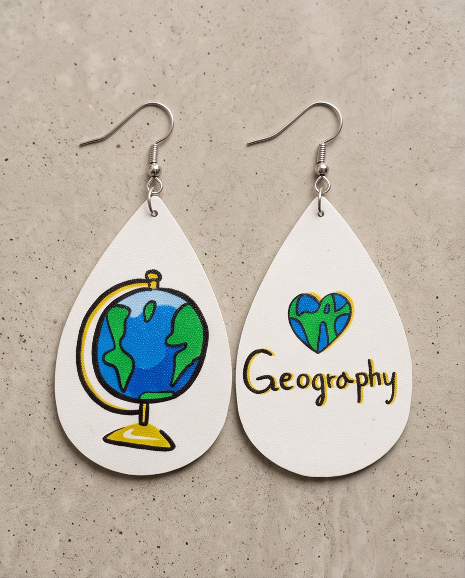 Hypoallergenic Stainless Steel Geography Earrings Australia