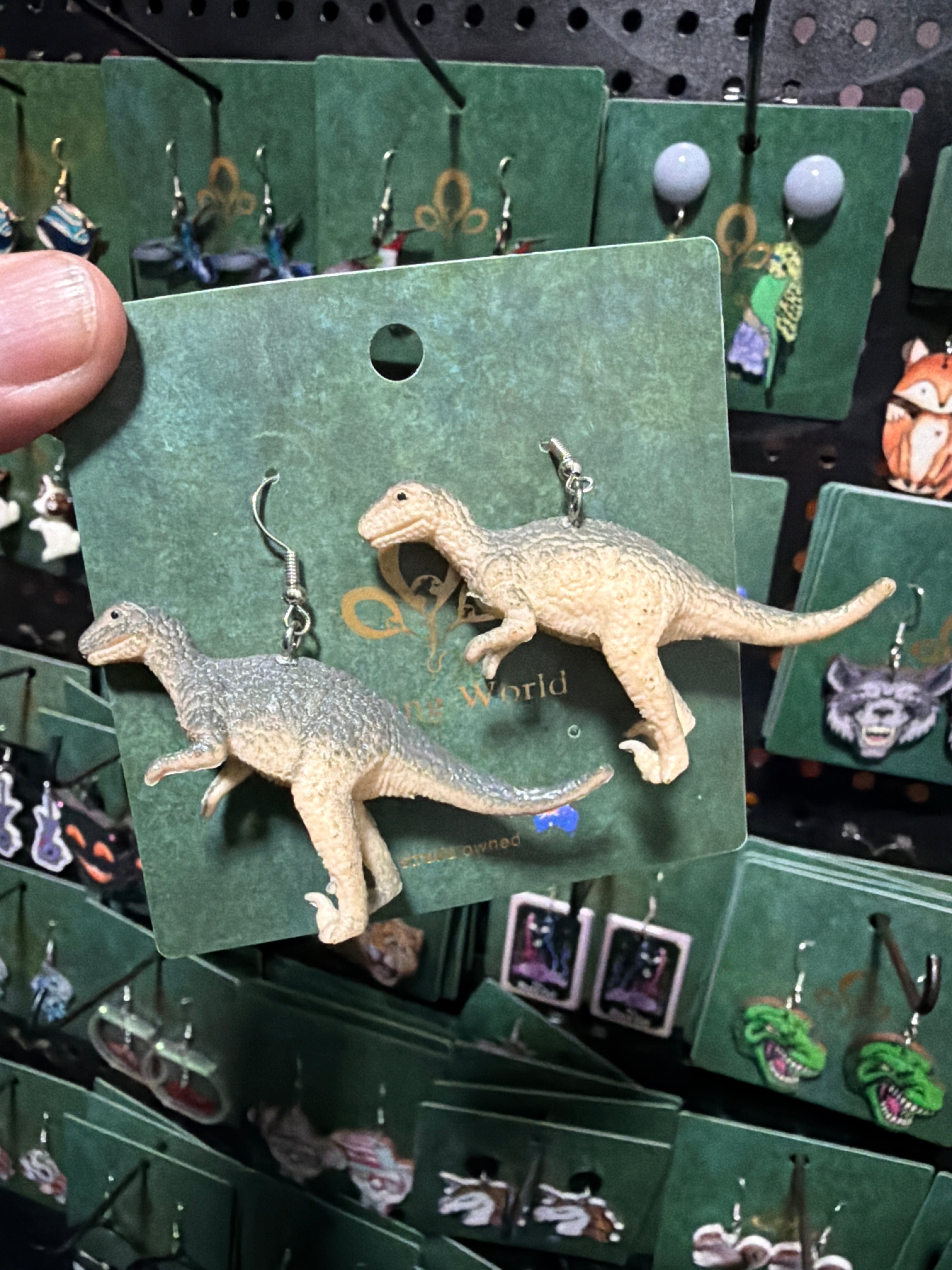 Stainless Steel Grey Dinosaur Earrings Australia