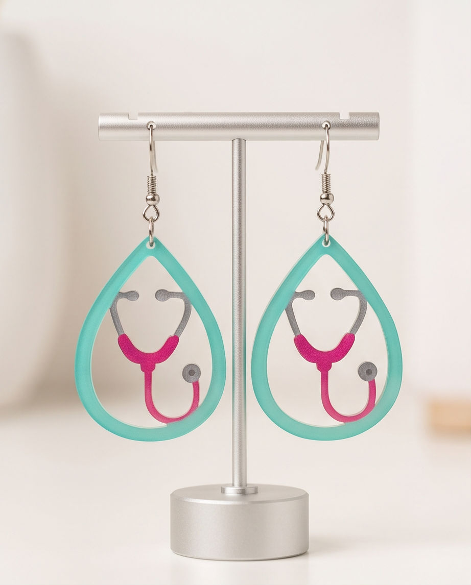 Hypoallergenic Sterling Silver Stethoscope Earrings Australia