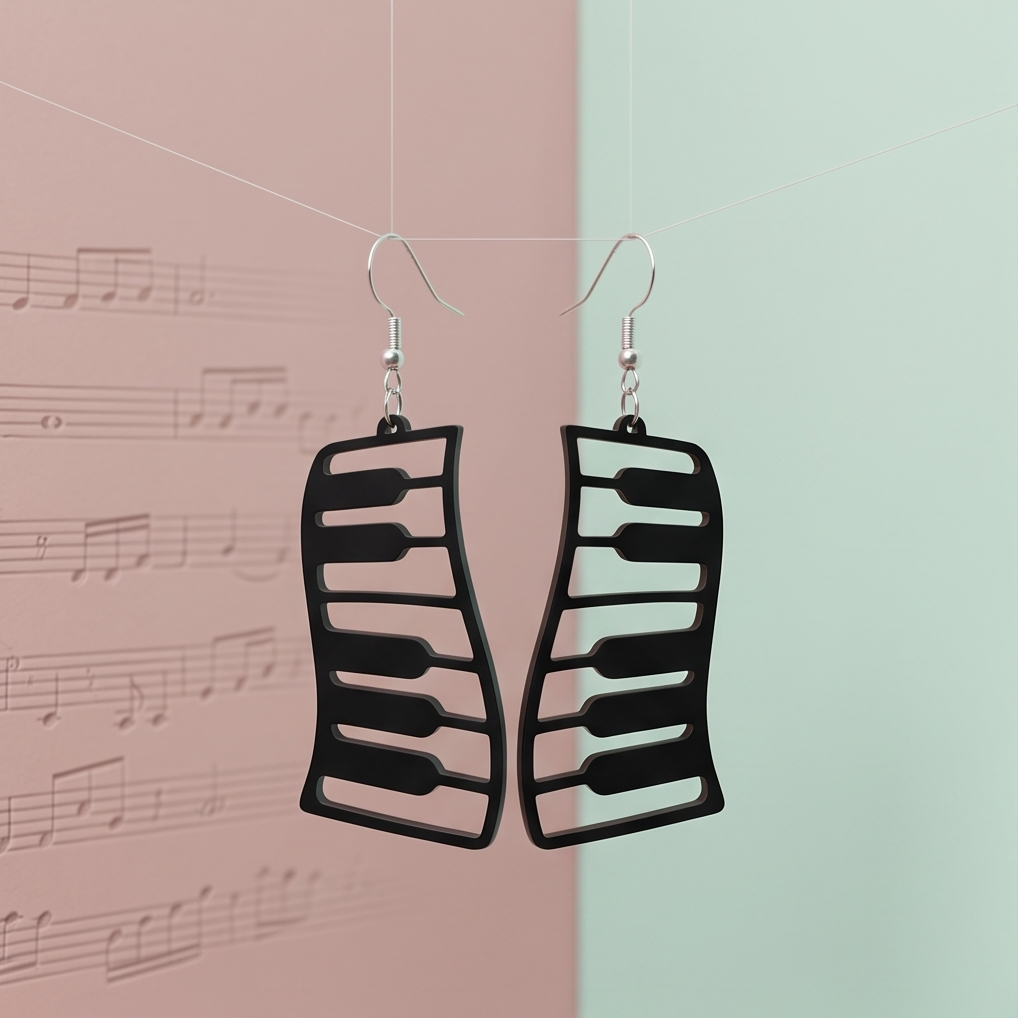 Hypoallergenic Stainless Steel Piano Keyboard Earrings Australia
